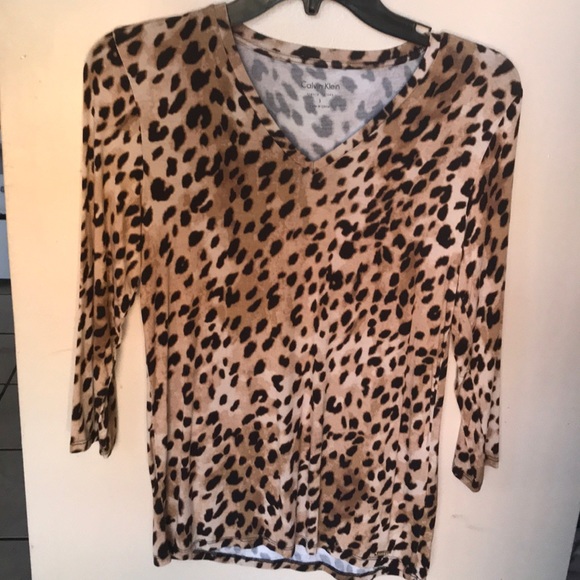 Calvin Klein leopard print top - Picture 1 of 3